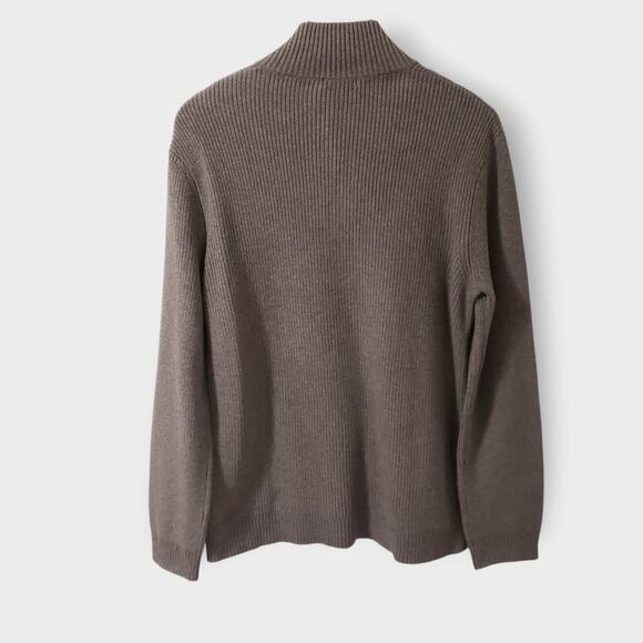 Toad&CO Mens Emmett 1/4 Zip Pullover Sweater Brown Organic Cotton Sz Small - Picture 5 of 12